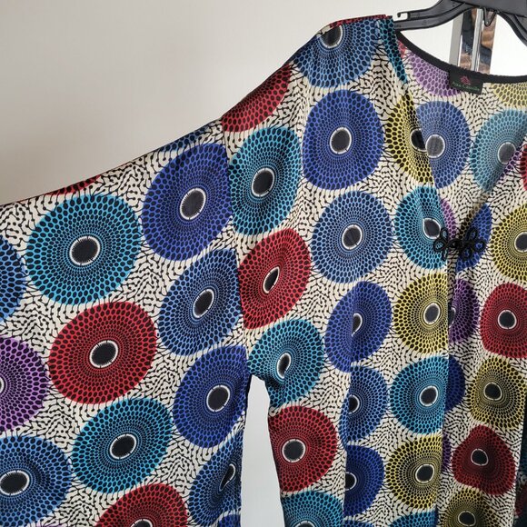 Aya de Cauville African Geometric Print Kimono Maxi Dress (One Size) - Picture 6 of 15